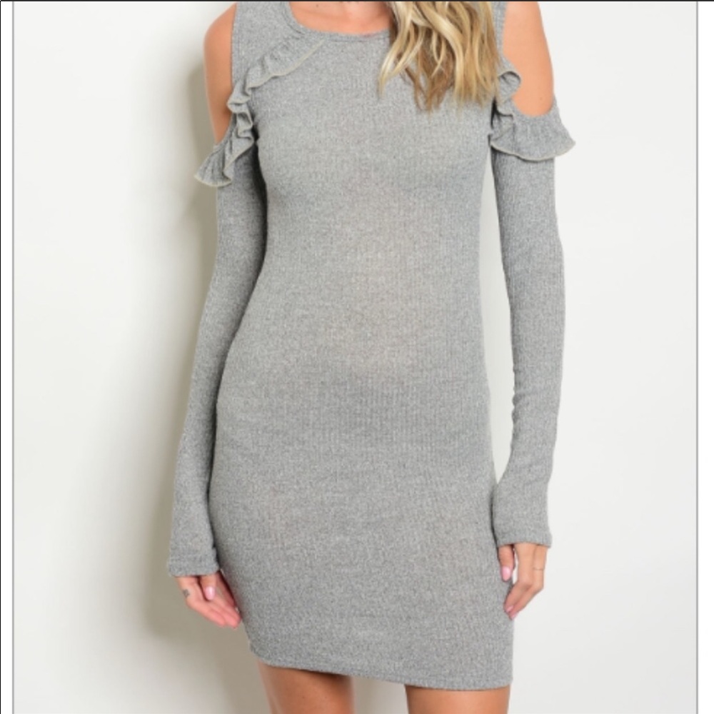 Cold Shoulder Ruffle Dress